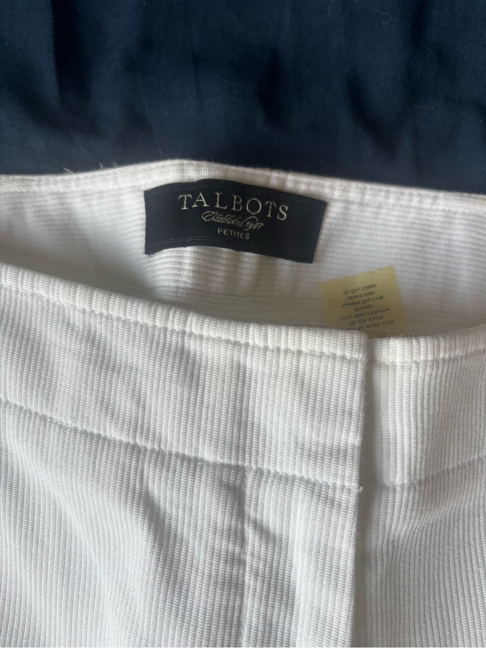 Talbots White Ribbed pants - Picture 2 of 4
